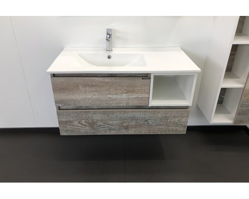 Тумба с раковиной Comforty Турин 90L 00004137135 подвесная Дуб бежевый