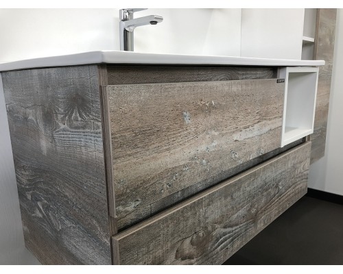 Тумба с раковиной Comforty Турин 90L 00004137135 подвесная Дуб бежевый