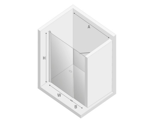 Душевая дверь NEW TRENDY NEW SOLEO PLUS 120x195 (хром)