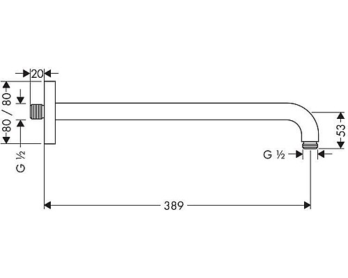Держатель для верхнего душа Hansgrohe Croma 27446000