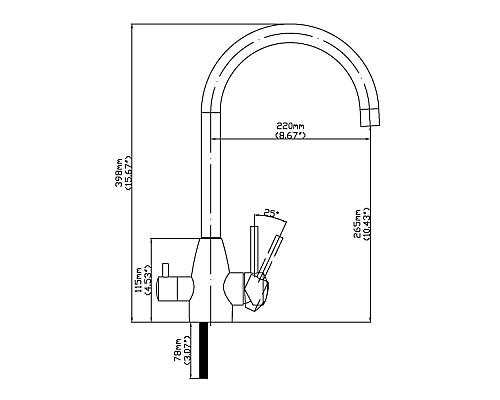 Смеситель для кухни Seaman Eco Koblenz SSN-2135A-SS (SSN-2135A) Сталь