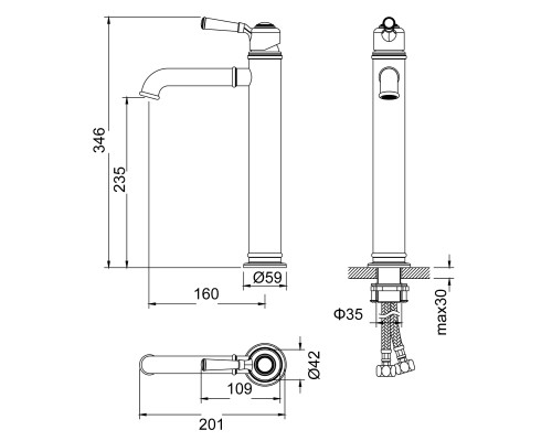 Смеситель для раковины-чаши Timo Arisa 5311/00F хром