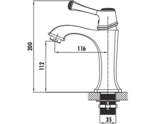 Смеситель для раковины Creavit Elegant EG1500-S Черный Золото