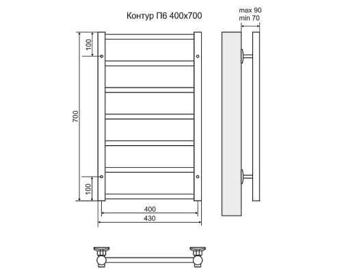 Полотенцесушитель водяной Terminus Контур П6