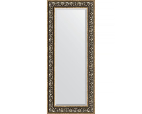 Зеркало Evoform Exclusive 139х59 BY 3527 с фацетом в багетной раме - Вензель серебряный 101 мм