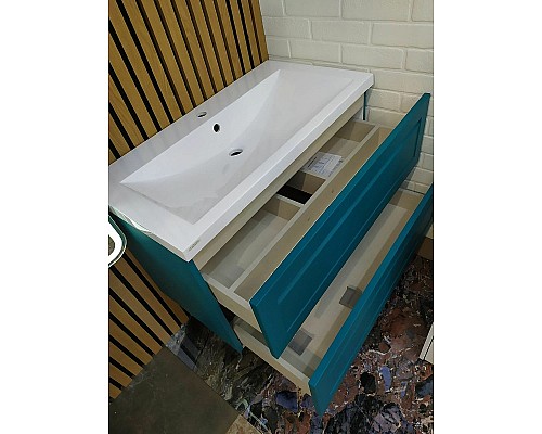 Тумба под раковину Art&Max AM-Platino-900-2C-SO-TM подвесная Бирюзовая матовая