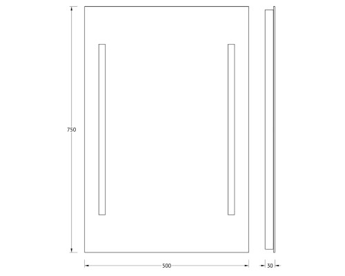 Зеркало Evoform Lumline 75х50 с подсветкой