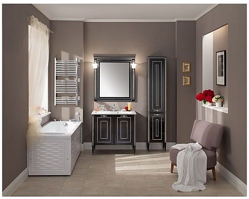 Зеркало Aquanet Паола 90 черный/серебро