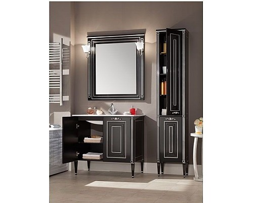 Зеркало Aquanet Паола 90 черный/серебро