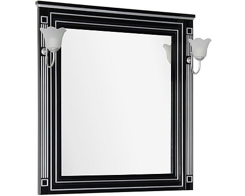 Зеркало Aquanet Паола 90 черный/серебро