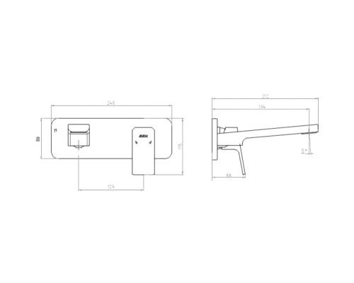 Смеситель для раковины E.C.A. Tiera 102167605EX-K Хром