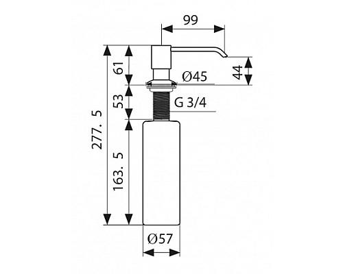 Дозатор для моющего средства Kaiser KH-3009 Черный матовый