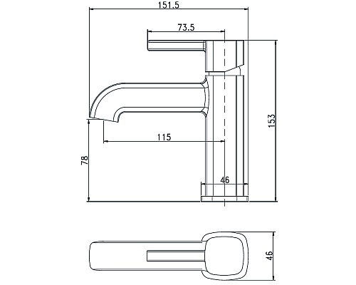 Смеситель для раковины Aquanet Minima AF130-10C