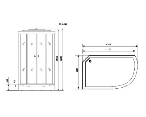 Душевая кабина Niagara Standart + NG-903-01L 120x80
