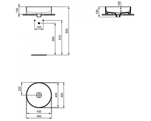 Раковина-чаша Ideal Standard Strada II Round Vessel 45 T295901 Euro White