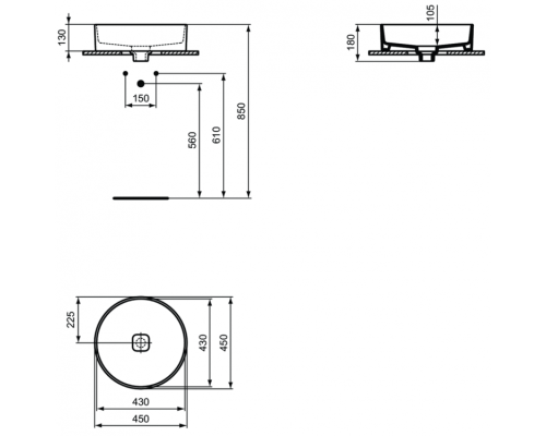 Раковина-чаша Ideal Standard Strada II Round Vessel 45 T295901 Euro White