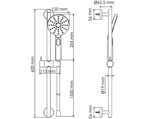 Душевой гарнитур WasserKRAFT A144 Хром