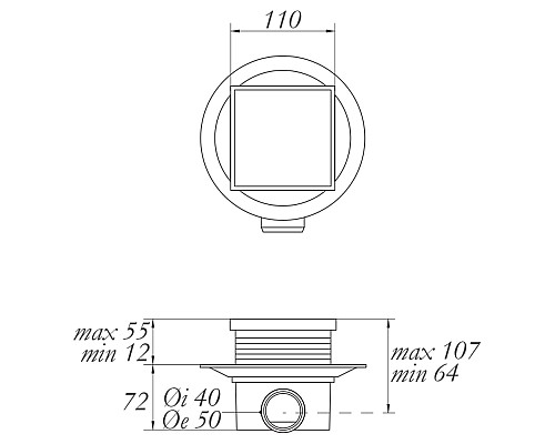 Душевой трап Migliore 112х112 24892 с решеткой Хром