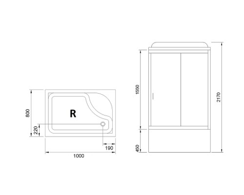Душевая кабина Royal Bath BP 100x80 без гидромассажа