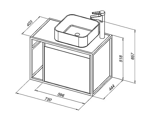 Тумба под раковину Aquanet Nova Lite Loft 75R 261657 подвесная Дуб рустикальный