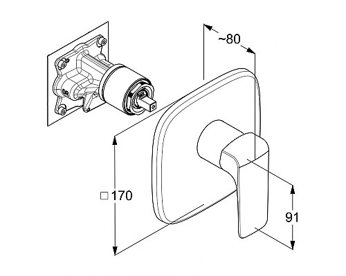 Встраиваемый смеситель для душа Kludi Ameo 416550575