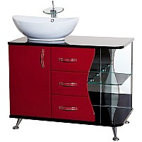 Тумба под раковину Bellezza Рио 90 L 4633615142214 Черная Красная
