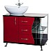 Тумба под раковину Bellezza Рио 90 L 4633615142214 Черная Красная