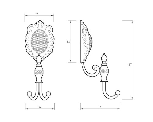 Двойной крючок Migliore Cleopatra 16662 Хром