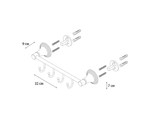 Планка 4 крючка FIXSEN Best FX-71605-4