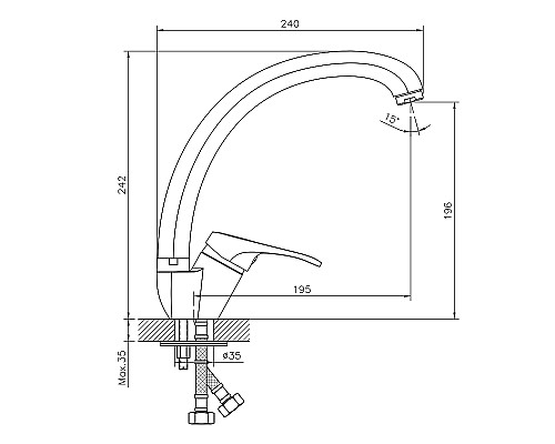 Смеситель для кухни Decoroom DR21021 Хром