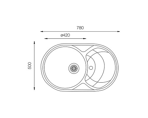 Кухонная мойка TopZero Alla 780.500-38 Ground