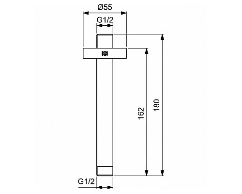 Кронштейн для верхнего душа Ideal Standard Ideal Rain B9446XG Черный шелк