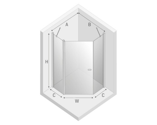 Душевое ограждение NEW TRENDY NEW SOLEO 90x90x195 (хром)