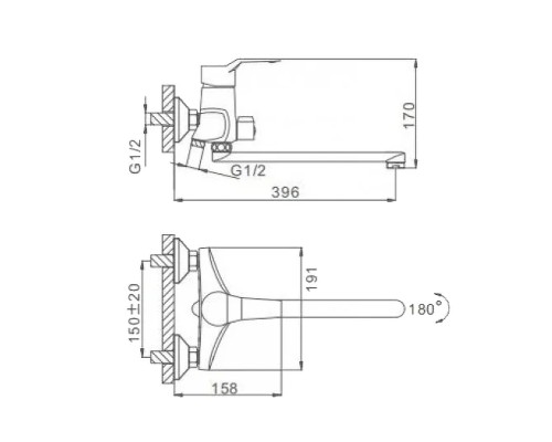 Смеситель для ванны Frap H63 F2263 универсальный Хром
