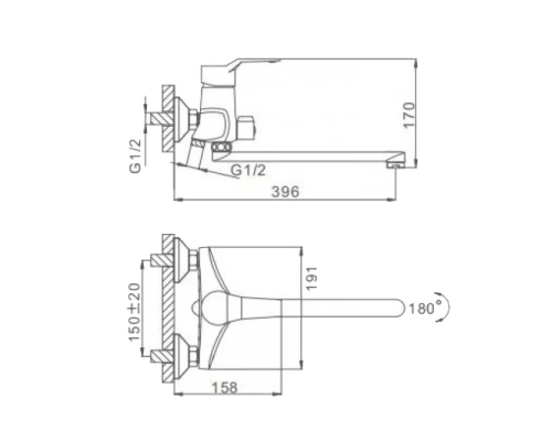 Смеситель для ванны Frap H63 F2263 универсальный Хром