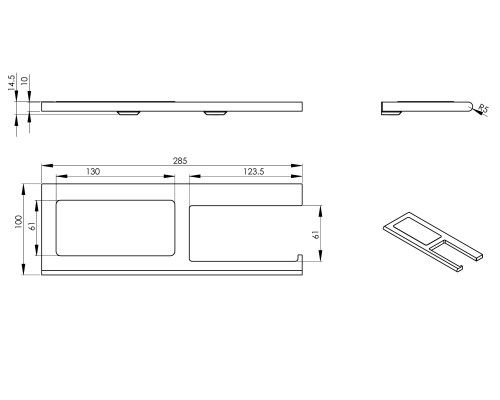 Полка хром LANGBERGER 38043D