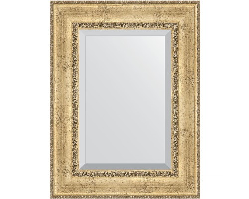 Зеркало Evoform Exclusive 82х62 BY 3402 с фацетом в багетной раме - Состаренное серебро с орнаментом 120 мм