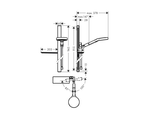 Душевой набор Hansgrohe хром