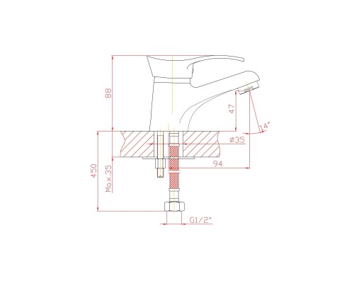 Смеситель для раковины Cron CN1014 Хром