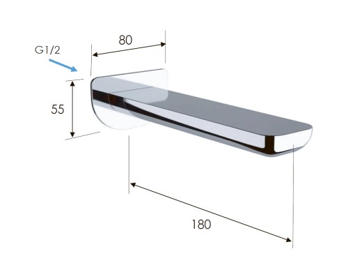 Излив для смесителя Remer 91I Хром