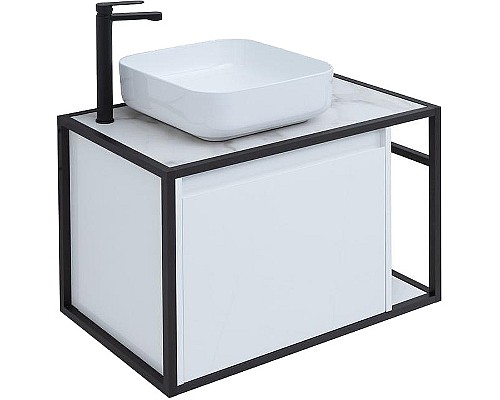 Тумба под раковину Aquanet Nova Lite Loft 75L 261650 подвесная Белый глянец