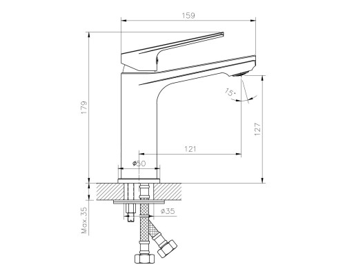 Смеситель для раковины Belz B533 B10533 Хром