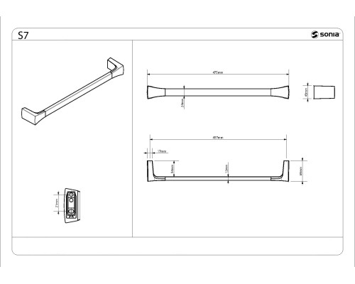 Полотенцедержатель 50 см SONIA 131495