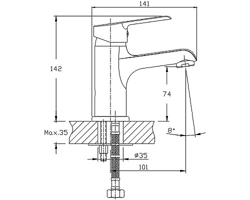 Смеситель для раковины Orange Prim M42-021cr Хром