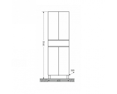 Шкаф пенал СанТа Марс 60 Белый