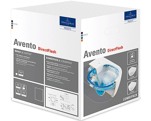 Унитаз подвесной Villeroy & Boch Avento 5656HR01 alpin, безободковый