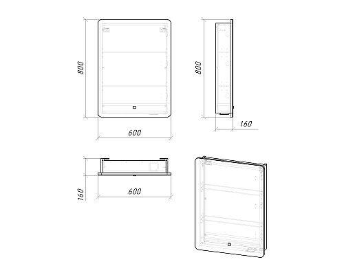 Зеркальный шкаф Grossman Адель 60 206004 с подсветкой Белый