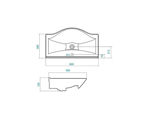 Полукруглая раковина Santek Беверли 80 1WH302422