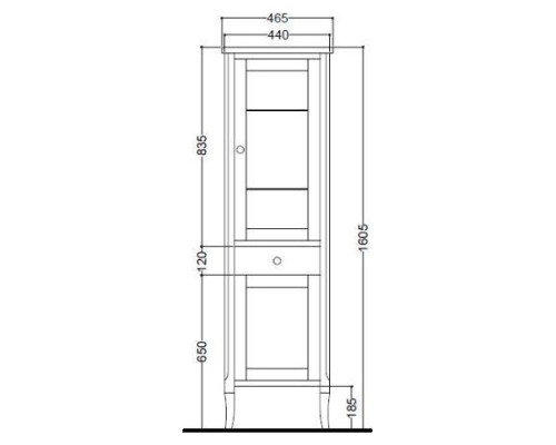 Шкаф-колонна напольная правая орех Kerasan Retro 731540-dx