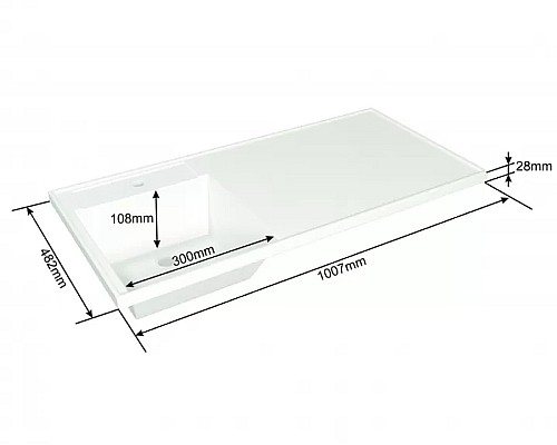 Раковина СанТа Лидер 100 L 900106N на стиральную машину Белая